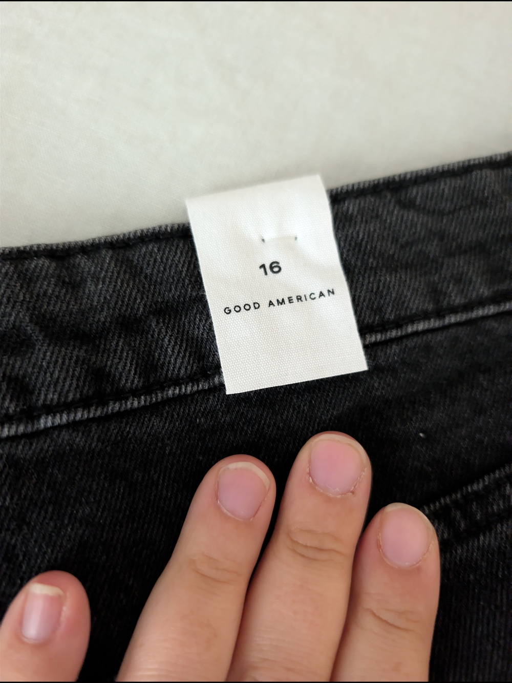 ​NWT Good American Good Ease Denim Maxi Skirt Black Slit Size 16 - Picture 4 of 9